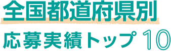 全国都道府県別応募実績トップ10